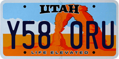 UT license plate Y580RU