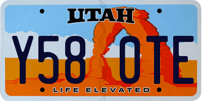 UT license plate Y580TE