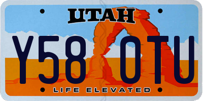 UT license plate Y580TU