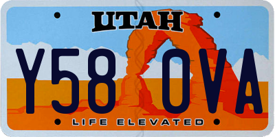 UT license plate Y580VA