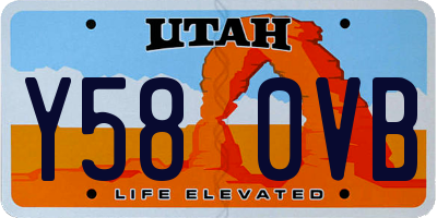 UT license plate Y580VB