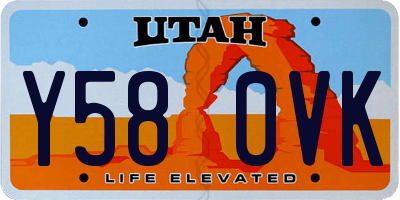UT license plate Y580VK