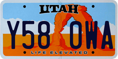 UT license plate Y580WA