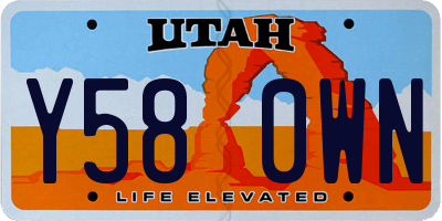 UT license plate Y580WN