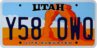 UT license plate Y580WQ
