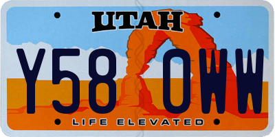 UT license plate Y580WW