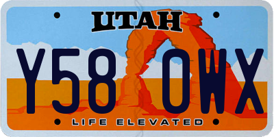 UT license plate Y580WX
