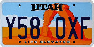 UT license plate Y580XF