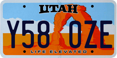 UT license plate Y580ZE