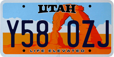 UT license plate Y580ZJ