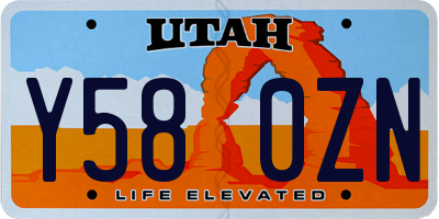UT license plate Y580ZN