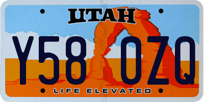 UT license plate Y580ZQ