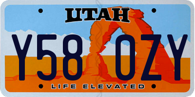 UT license plate Y580ZY