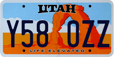 UT license plate Y580ZZ