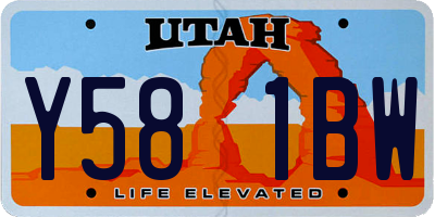 UT license plate Y581BW