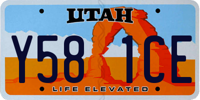 UT license plate Y581CE