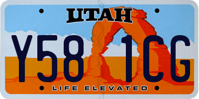 UT license plate Y581CG