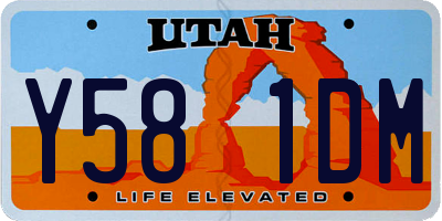 UT license plate Y581DM