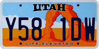 UT license plate Y581DW