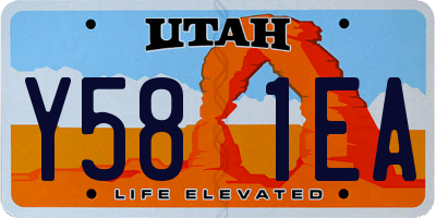 UT license plate Y581EA