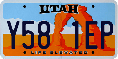 UT license plate Y581EP