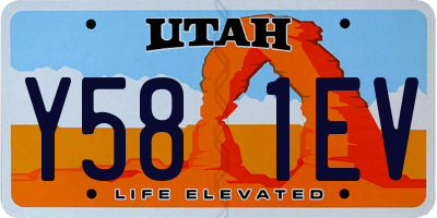 UT license plate Y581EV