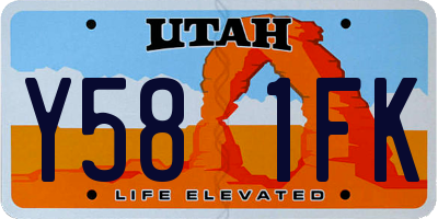 UT license plate Y581FK