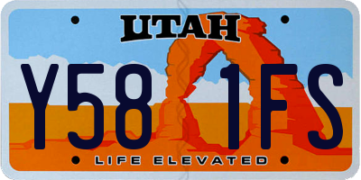 UT license plate Y581FS