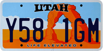 UT license plate Y581GM