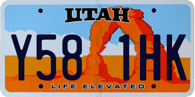 UT license plate Y581HK