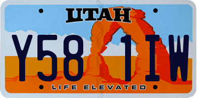 UT license plate Y581IW