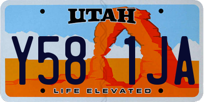 UT license plate Y581JA