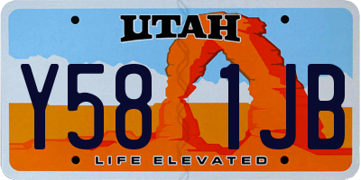 UT license plate Y581JB
