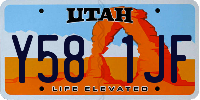 UT license plate Y581JF