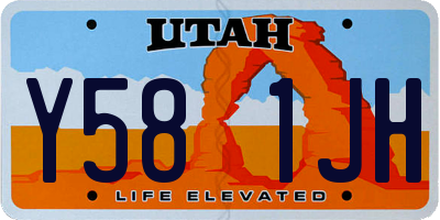 UT license plate Y581JH