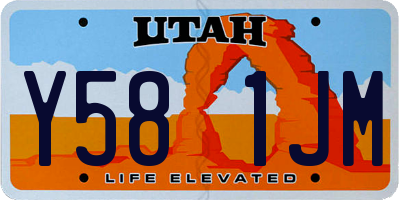 UT license plate Y581JM
