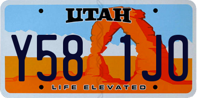 UT license plate Y581JO