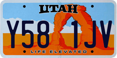 UT license plate Y581JV