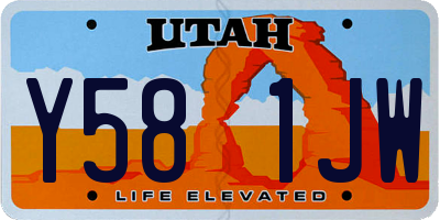 UT license plate Y581JW