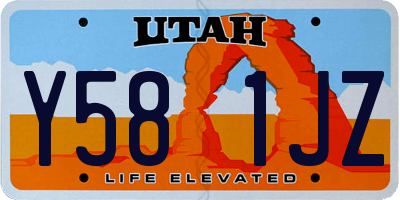 UT license plate Y581JZ