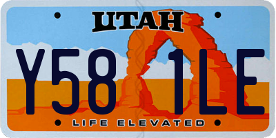 UT license plate Y581LE