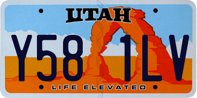 UT license plate Y581LV