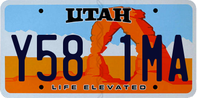UT license plate Y581MA