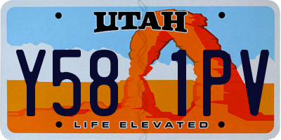 UT license plate Y581PV