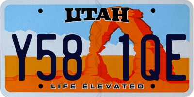 UT license plate Y581QE