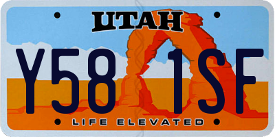 UT license plate Y581SF
