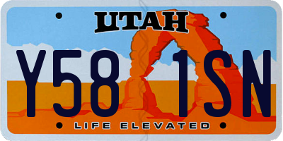 UT license plate Y581SN