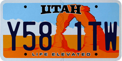 UT license plate Y581TW
