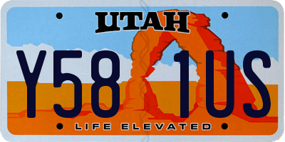 UT license plate Y581US
