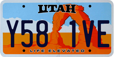 UT license plate Y581VE